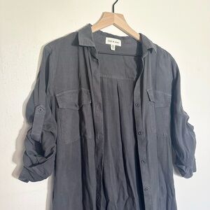Cloth & Stone Charcoal Button-Up Shirt Jacket